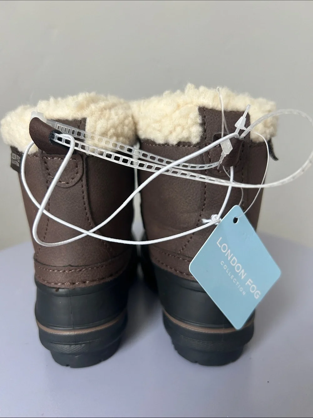 London Fog Collection Kids Brown Oxford Cold-Weather Snow Boots Sz 5 and 10